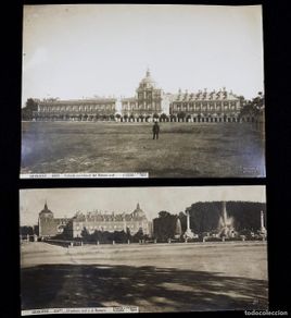 Fotografia antiga: ARANJUEZ - 2 FOTOGRAFÍAS. 125bis y 2223. Palacio Real y parterre. FOTOS: LAURENT. 34x24,5cm. y 34x17